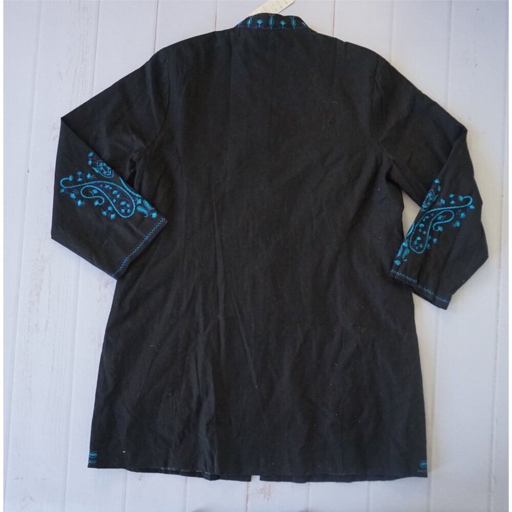 Anne Carson Paisley Turquoise Peacock Jewel Long Jacket, Size 1X NWT - Picture 6 of 8